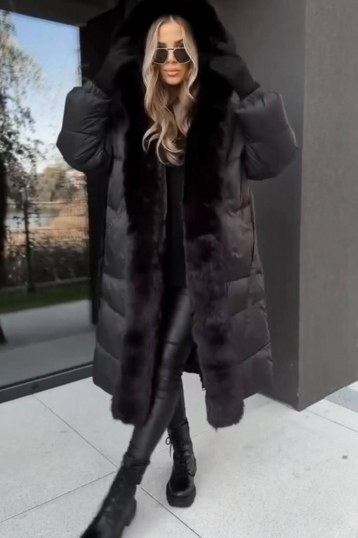 Пухове пальто з норкою LOU-1610.1A1999