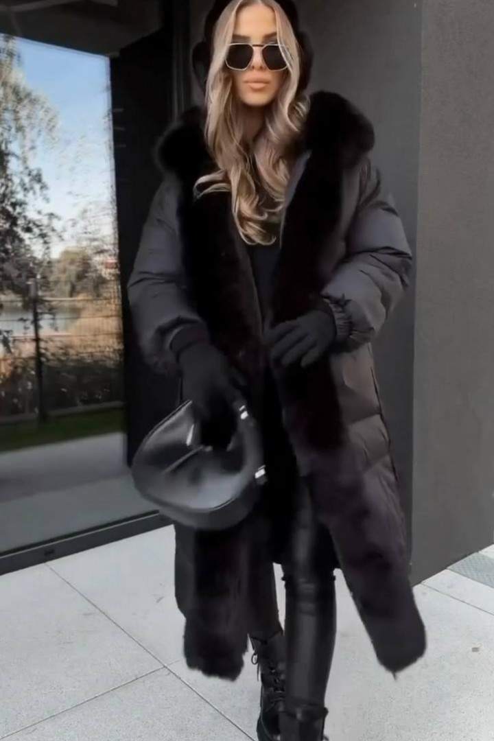 Пухове пальто з норкою LOU-1610.1A1999