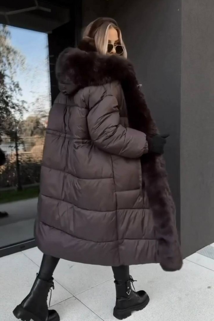 Пухове пальто з норкою LOU-1610.1A1999