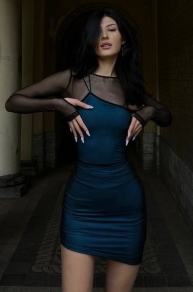 Платье комбинированное из двух тканей LK-365A480 Платье комбинированное из двух тканей LK-365A480