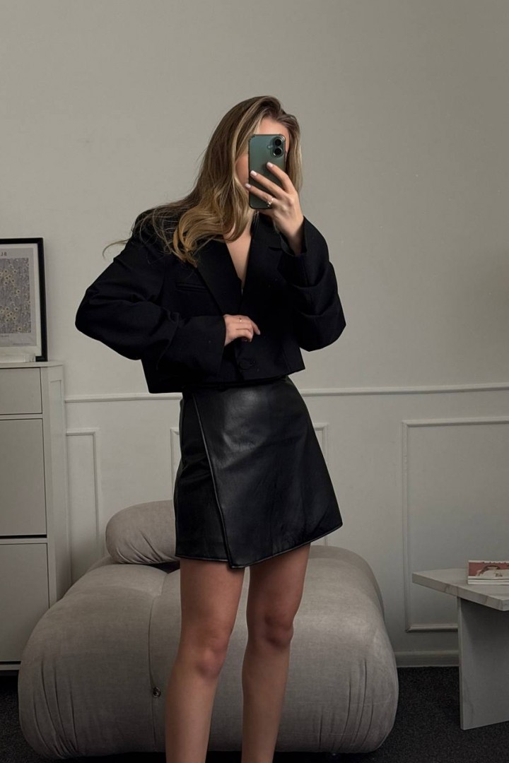 Юбка шорты кожа  AJO-509A420