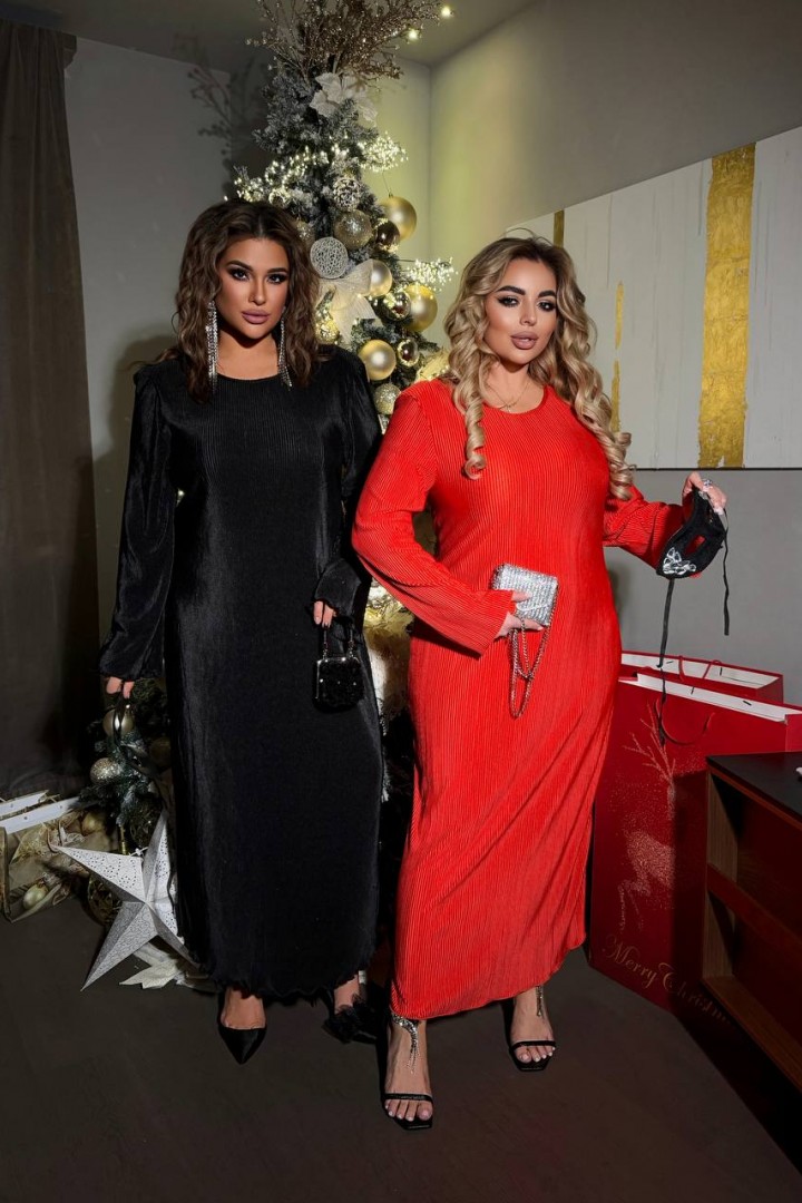 Платье плиссе для полных  MA-N2166A550