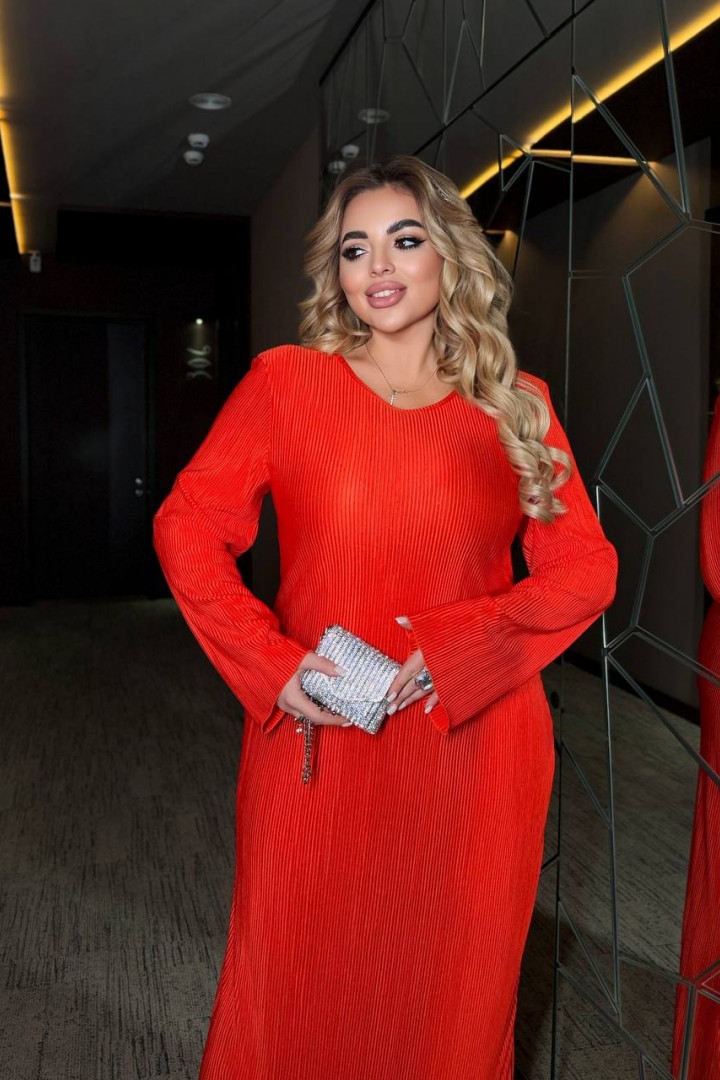 Платье плиссе для полных  MA-N2166A550