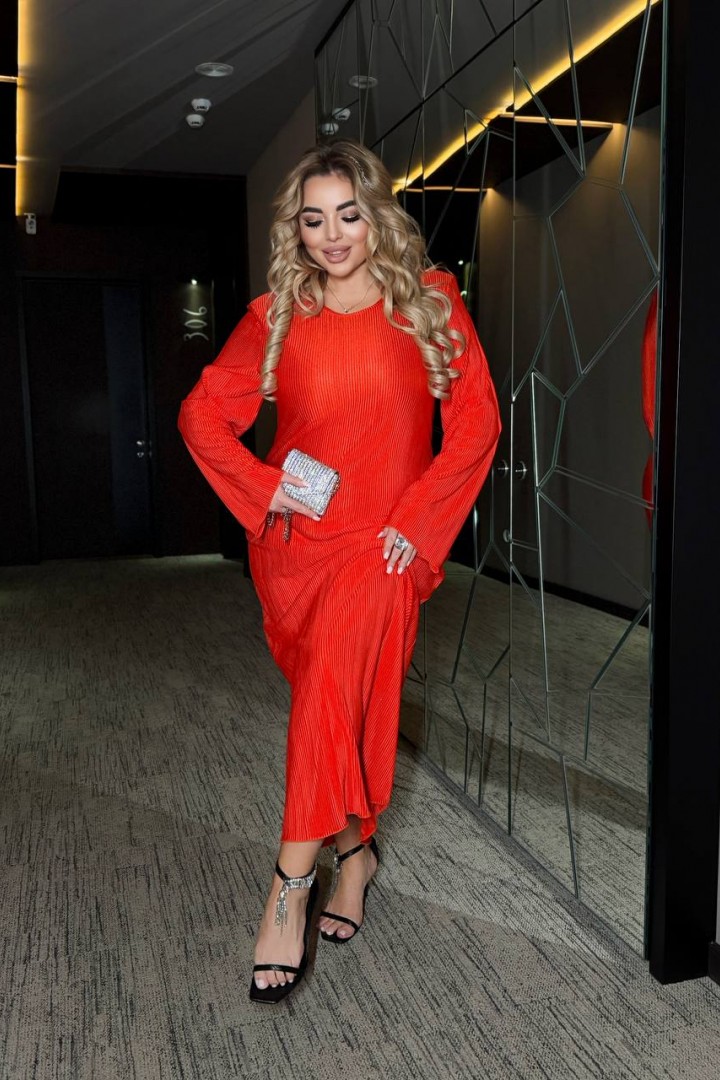 Платье плиссе для полных  MA-N2166A550