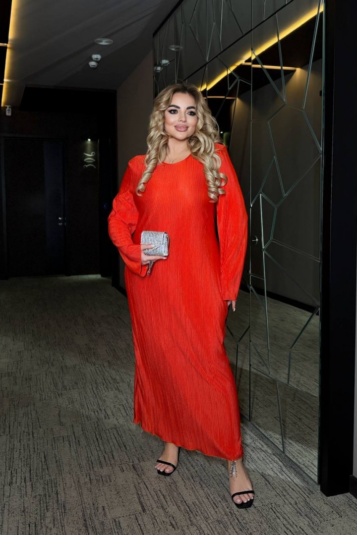 Платье плиссе для полных  MA-N2166A550