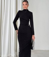 Черное платье с блестками ANM-417A650