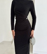 Черное платье с блестками ANM-417A650