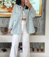 Джинсова куртка рубашка з принтом AMU-2149A1150