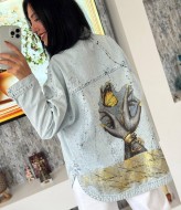 Джинсова куртка рубашка з принтом AMU-2149A1150