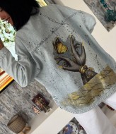 Джинсова куртка рубашка з принтом AMU-2149A1150