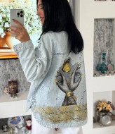 Джинсова куртка рубашка з принтом AMU-2149A1150