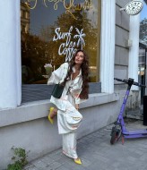 Шовковий брючний костюм з надпісями BAC-974A1200