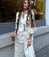 Шовковий брючний костюм з надпісями BAC-974A1200