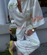 Шовковий брючний костюм з надпісями BAC-974A1200