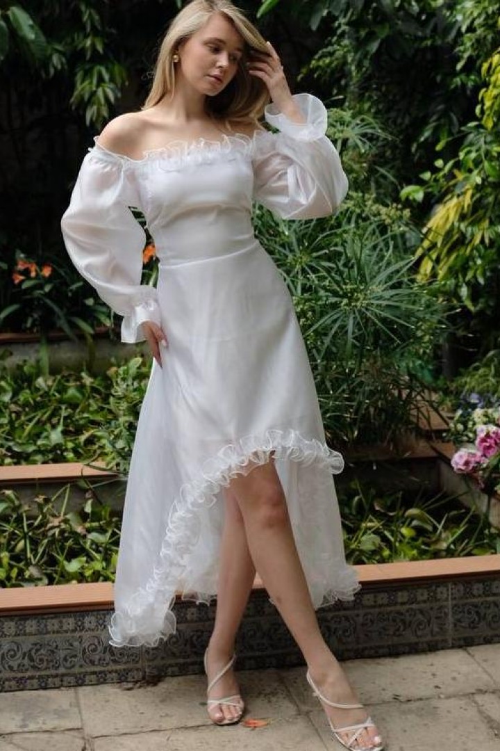 Нежное ассеметричное  платье   SOL-3049A1100