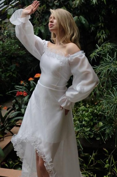 Нежное ассеметричное  платье   SOL-3049A1100