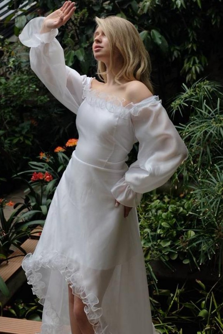 Нежное ассеметричное  платье   SOL-3049A1100