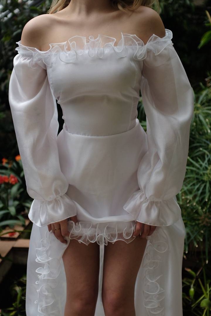 Нежное ассеметричное  платье   SOL-3049A1100