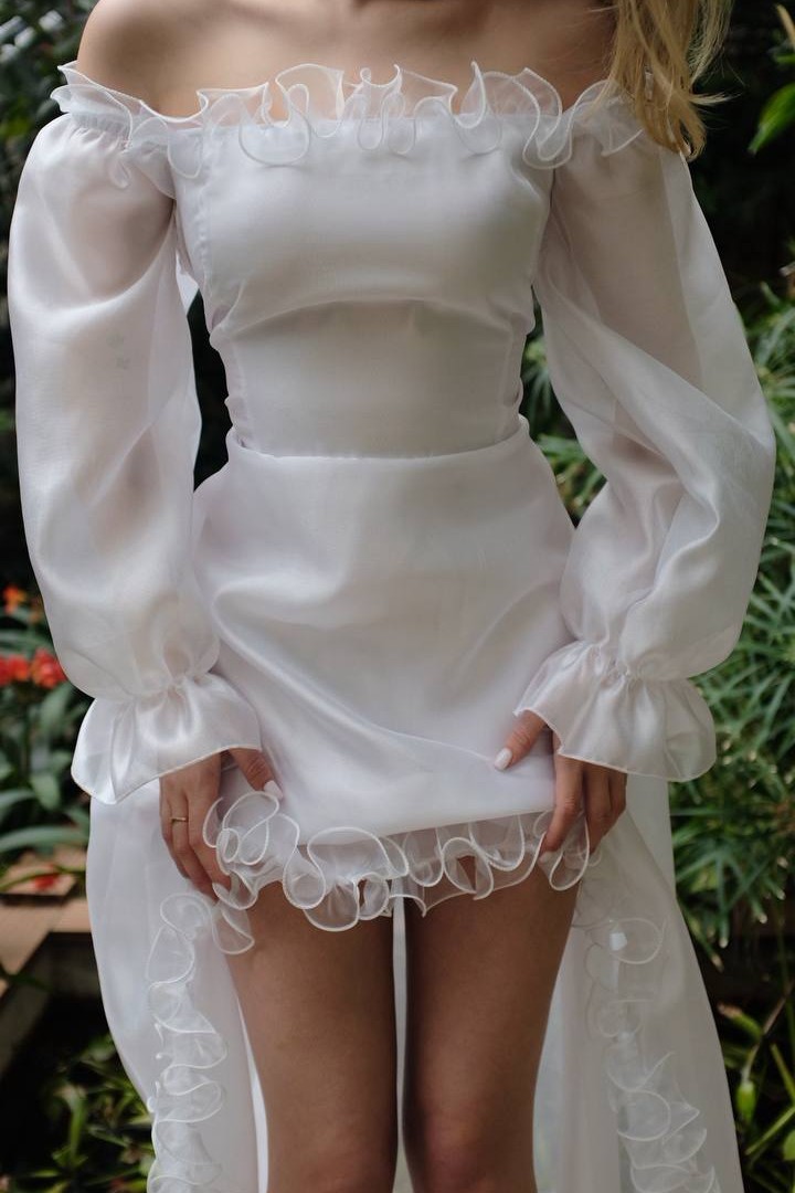 Нежное ассеметричное  платье   SOL-3049A1100