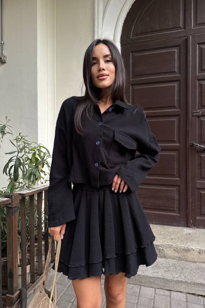 Муслиновый костюм с юбкой MUS-126A680