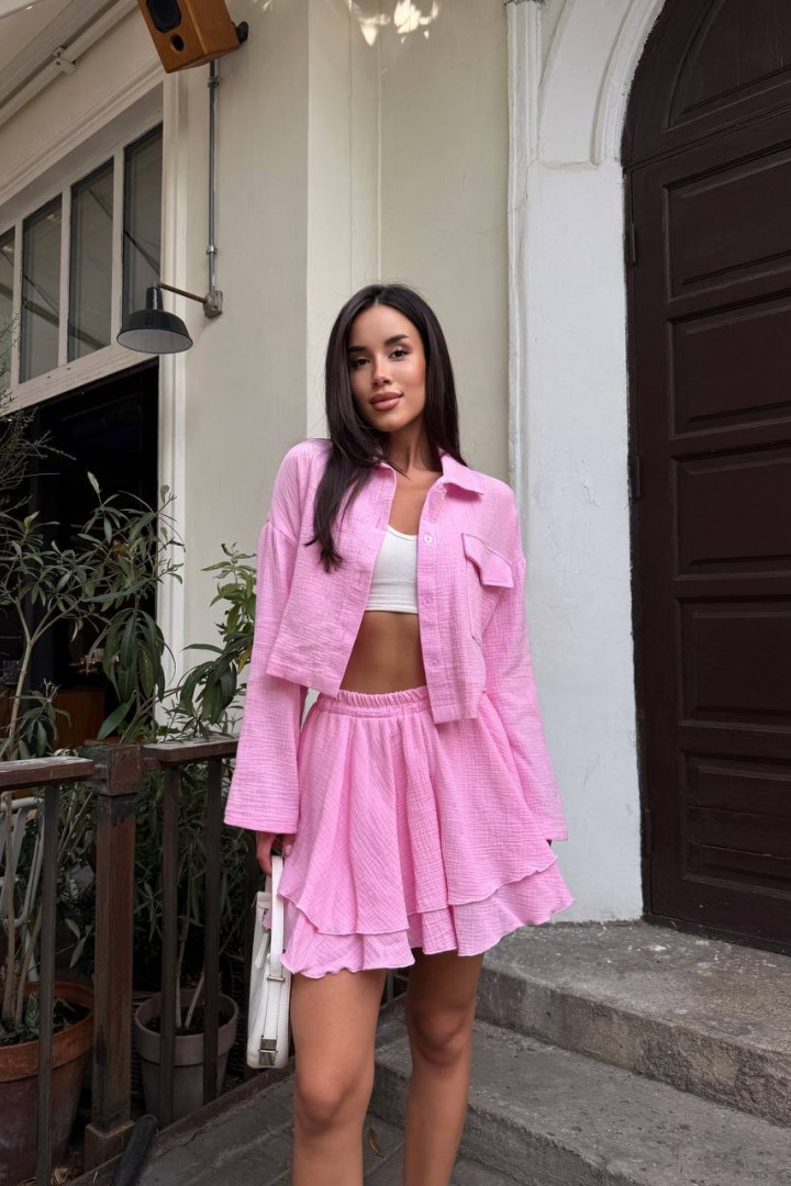 Муслиновый костюм с юбкой MUS-126A680