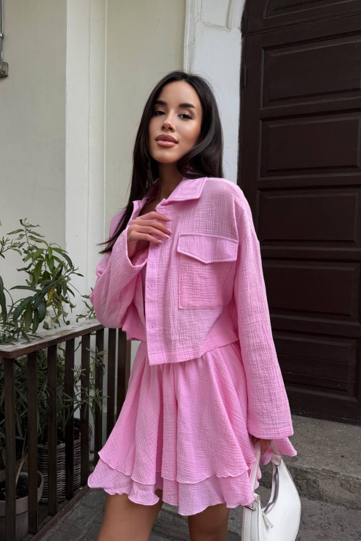 Муслиновый костюм с юбкой MUS-126A680