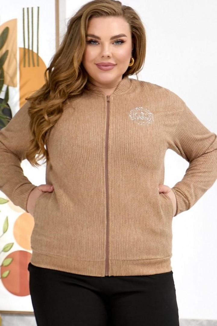 Трикотажна кофта-бомбер  AJ-17190A580