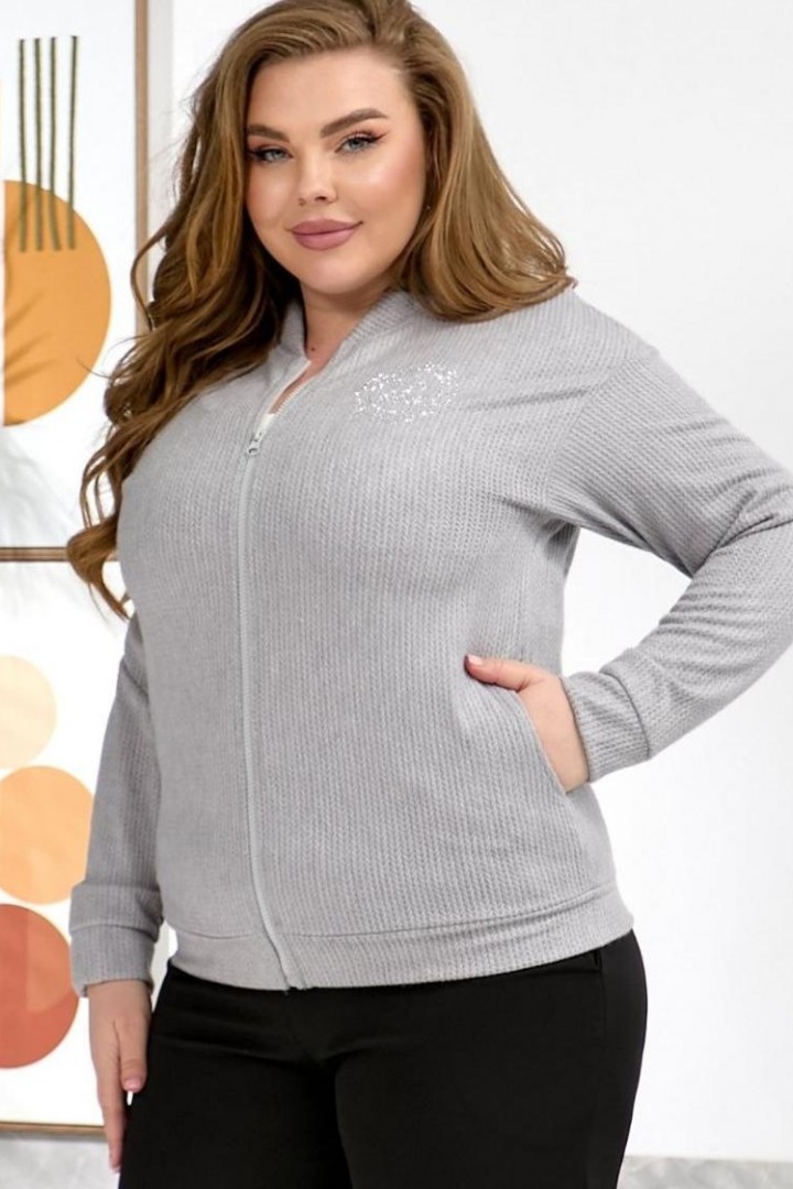 Трикотажна кофта-бомбер  AJ-17190A580