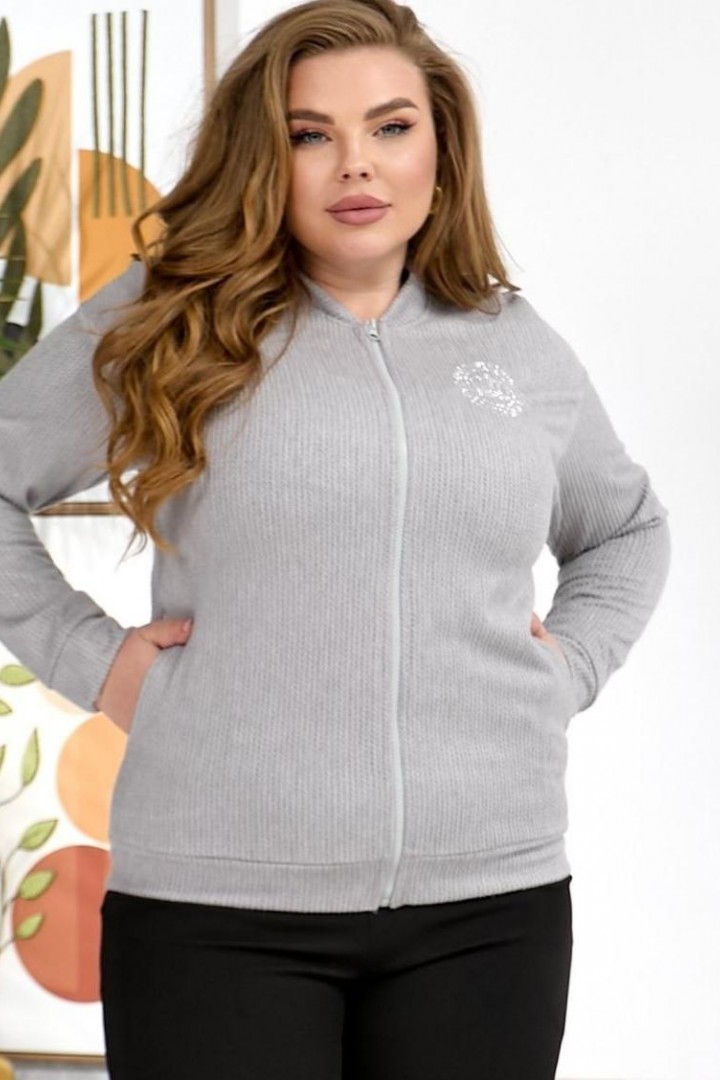 Трикотажна кофта-бомбер  AJ-17190A580