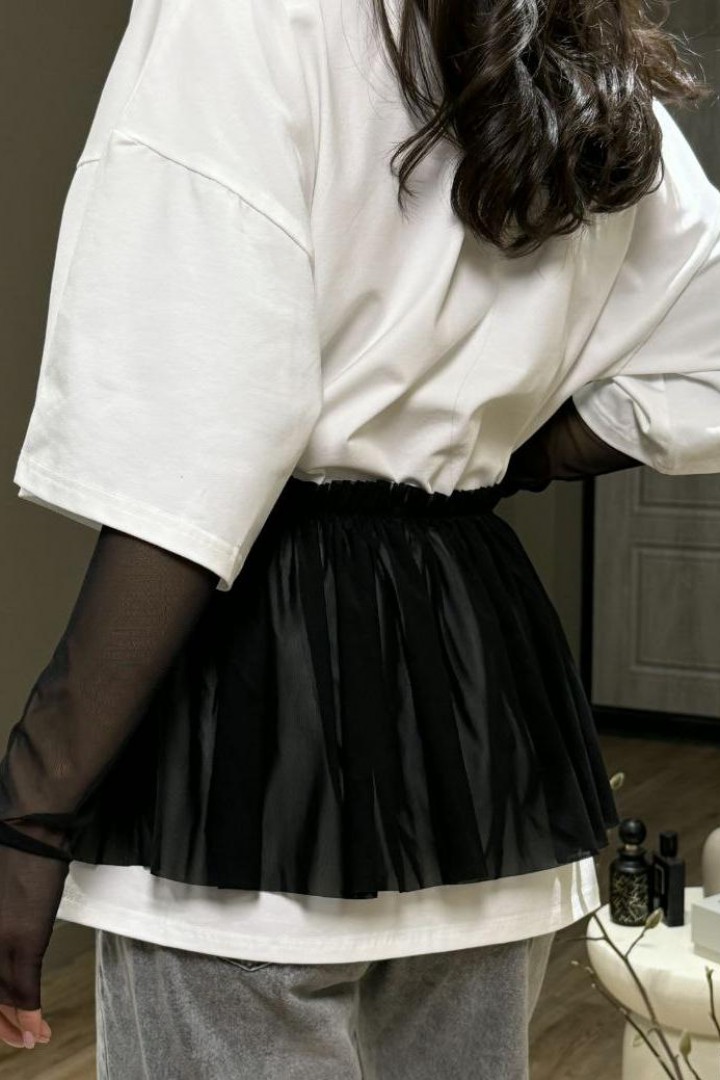 Футболка с баской и рукавами  COB-915A549