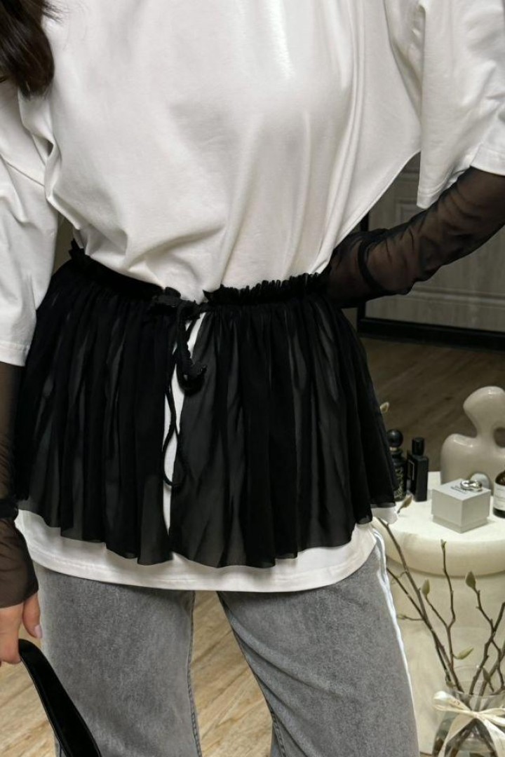 Футболка с баской и рукавами  COB-915A549