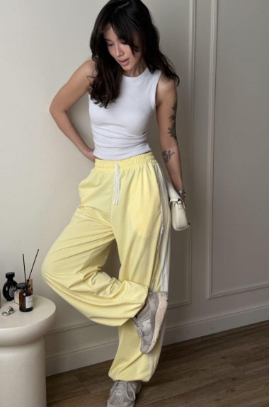 Штани с кружевными лампасами  COB-917A549