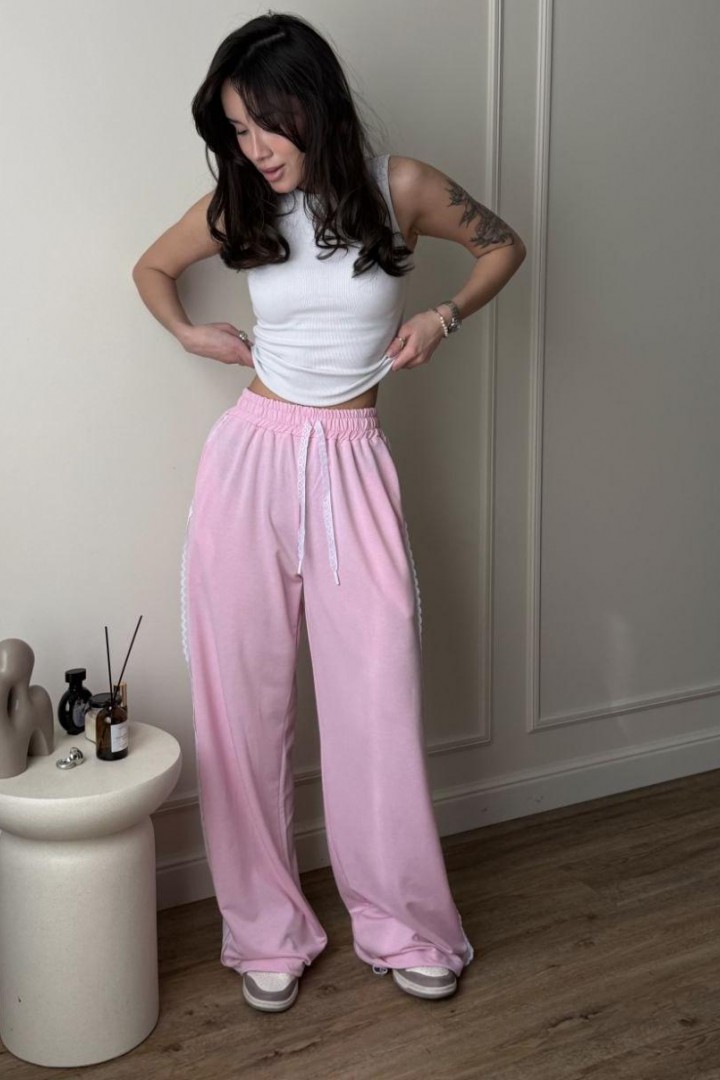 Штани с кружевными лампасами  COB-917A549