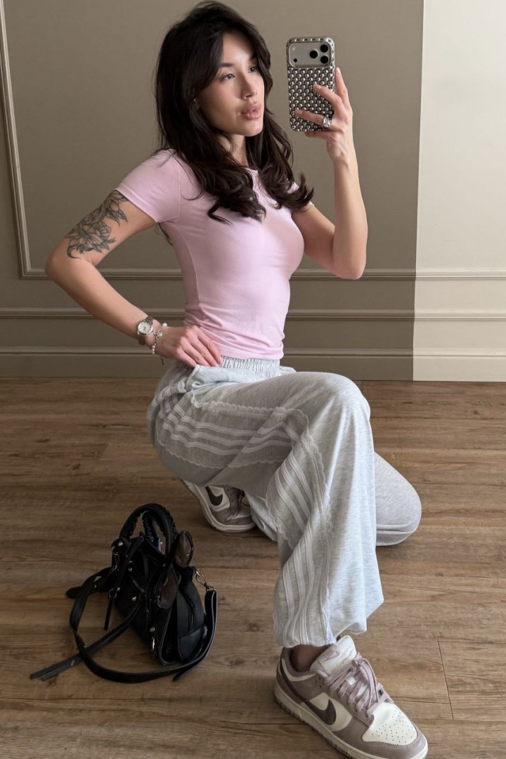 Штани с кружевными лампасами  COB-917A549