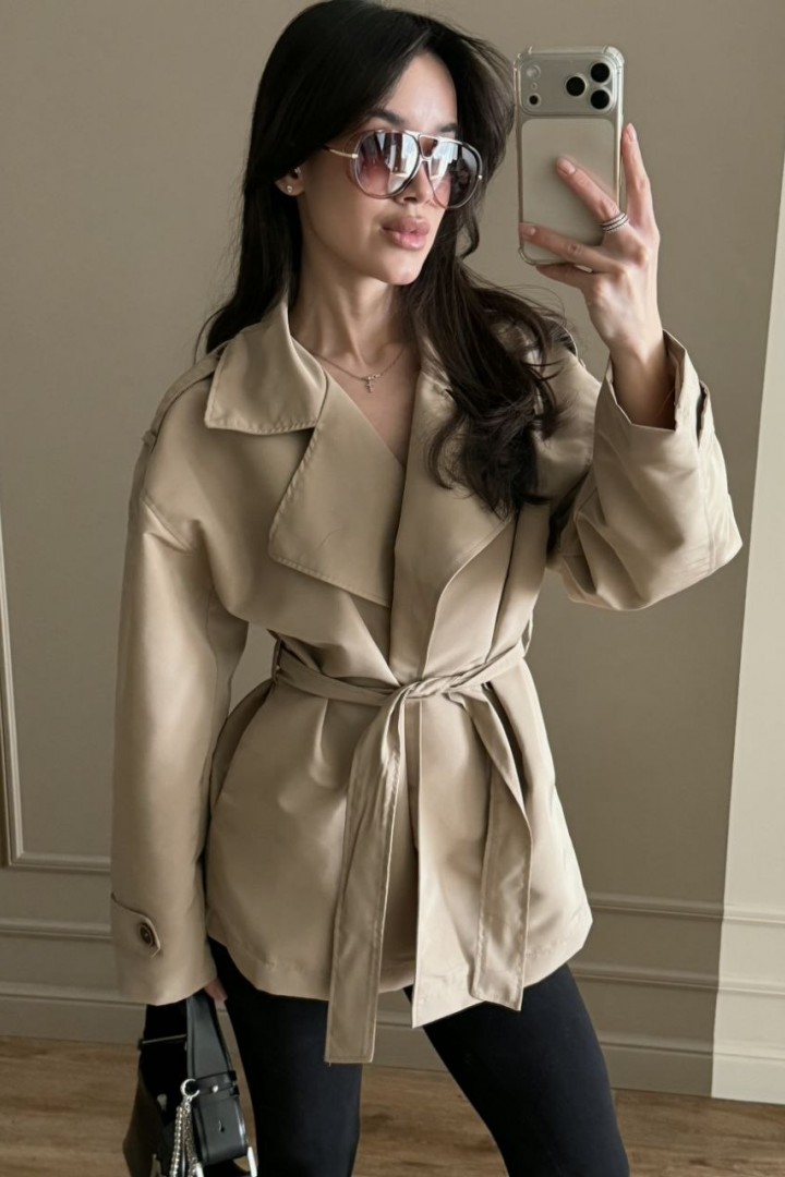 Короткий тренч женский  COB-925A749