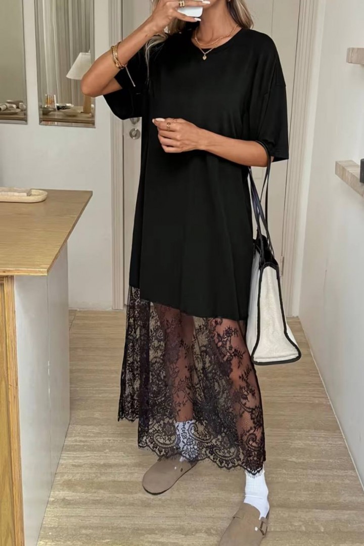 Комбинированное платье  JK-2016A499