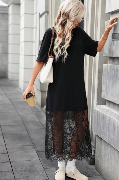 Комбинированное платье  JK-2016A499