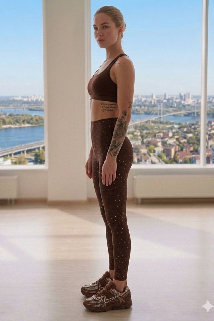 Лосины со стразами  AMU-0073A400