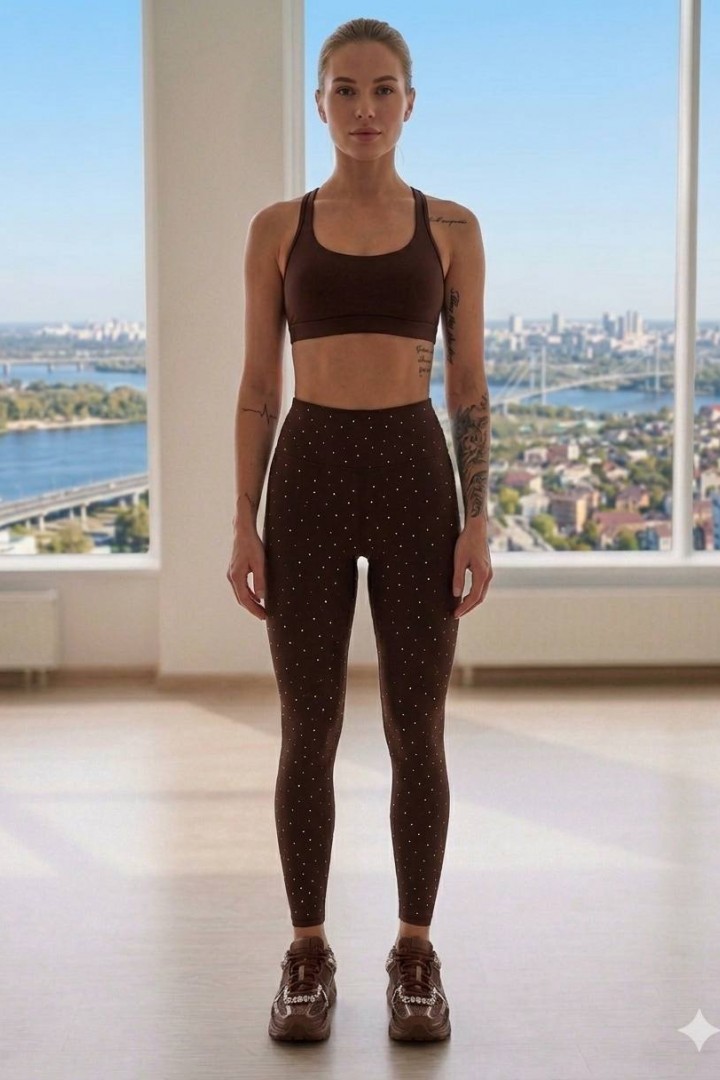 Лосины со стразами  AMU-0073A400