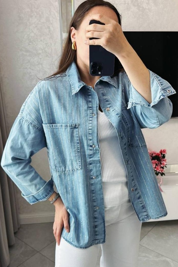 Джинсовая  рубашка женская  AMU-906A899