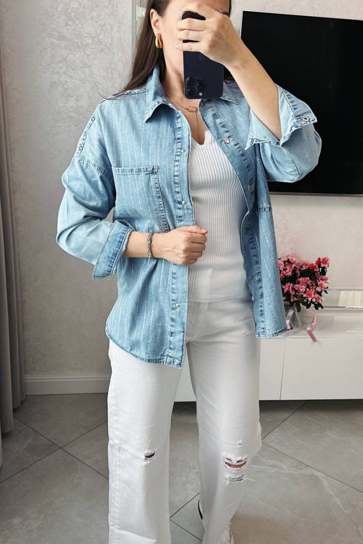Джинсовая  рубашка женская  AMU-906A899