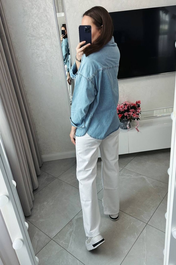 Джинсовая  рубашка женская  AMU-906A899