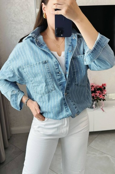 Джинсовая  рубашка женская  AMU-906A899