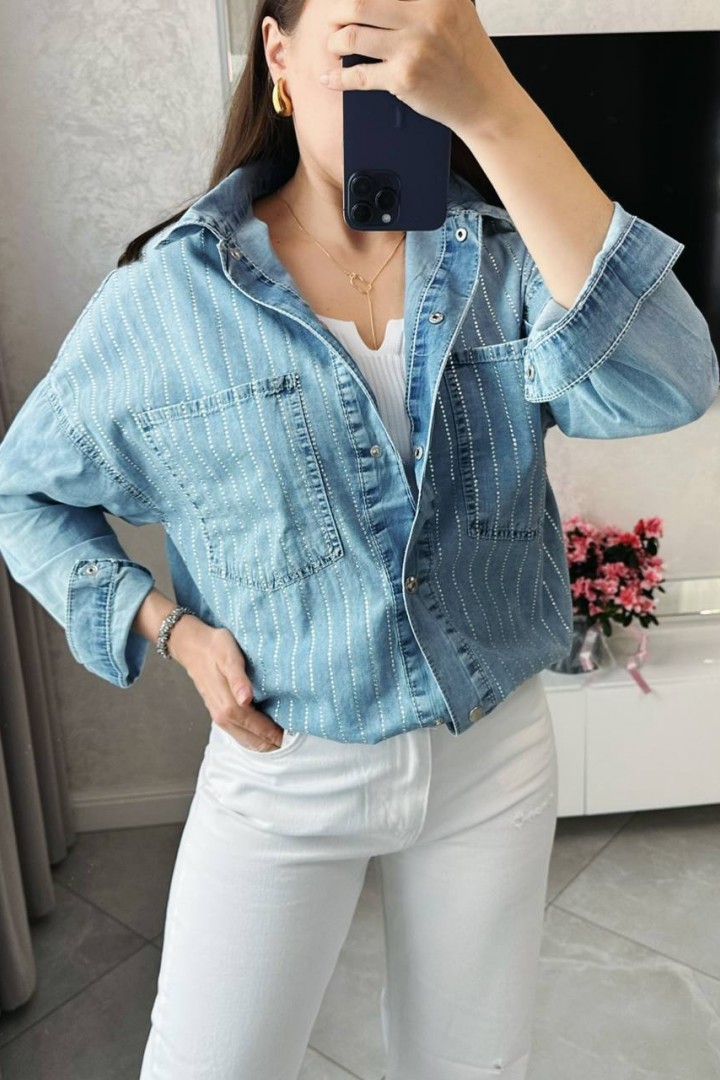 Джинсовая  рубашка женская  AMU-906A899