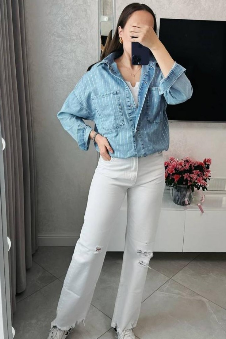 Джинсовая  рубашка женская  AMU-906A899