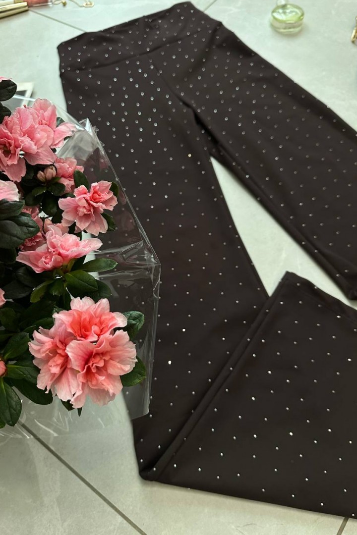 Брюки в обтяжку  со стразами  AMU-0072A500