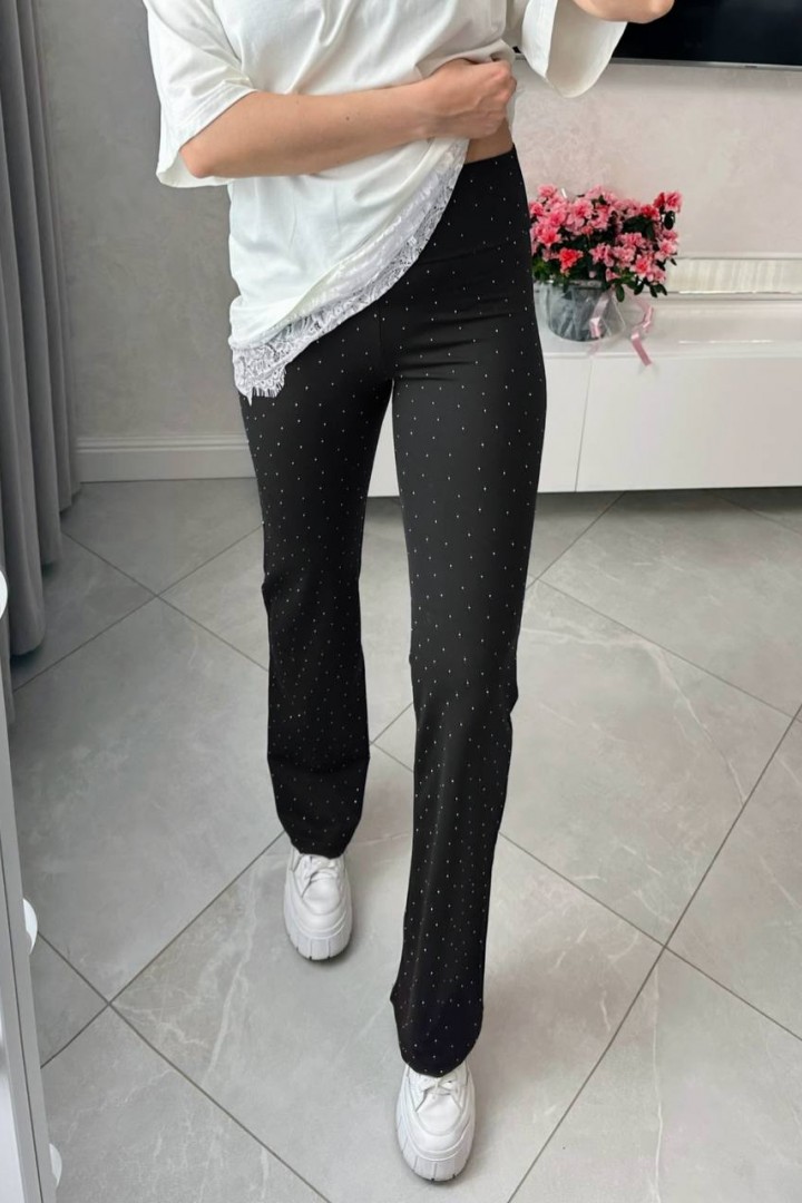 Брюки в обтяжку  со стразами  AMU-0072A500