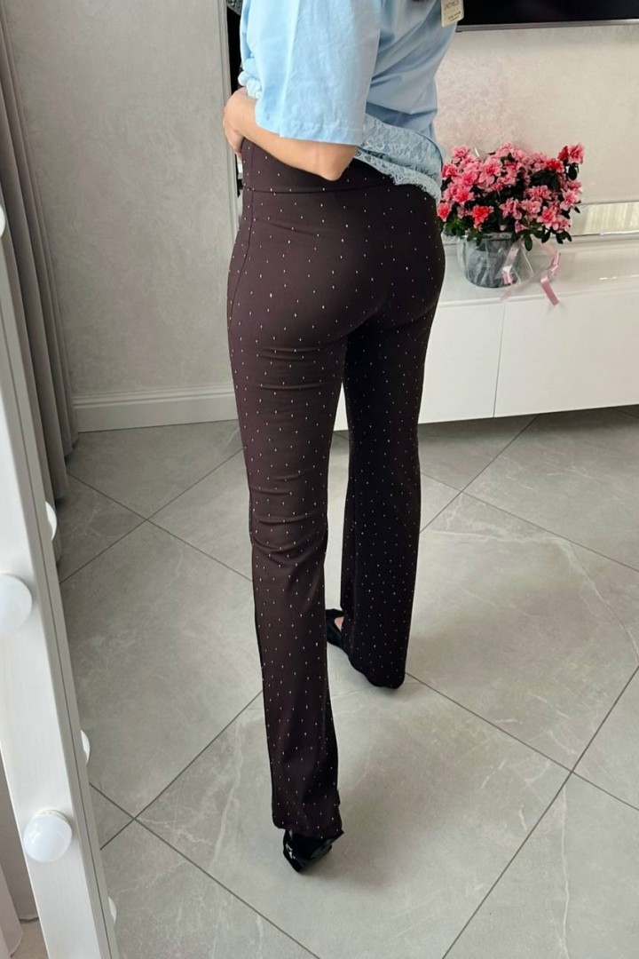 Брюки в обтяжку  со стразами  AMU-0072A500