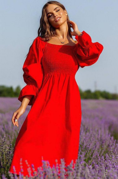 Нежное льняное платье FL-1581A580