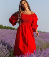 Нежное льняное платье FL-1581A580